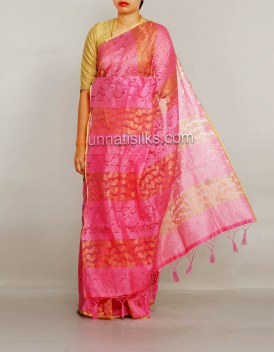 Online shopping for lovely baby pink sarees by unnatisilks