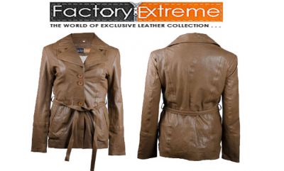 FactoryExtreme - Brown Leather Jacket 