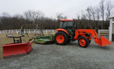 2010 Kubota M7040HDC w/ Loader, Boss V Plow and JD MX10 Mower