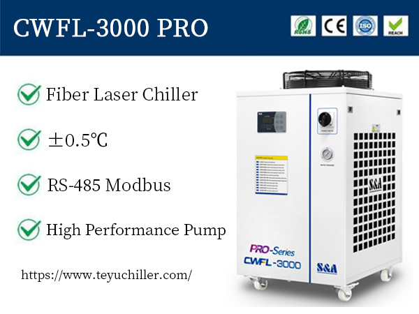 Industrial water chiller CWFL-3000 for 3KW fiber laser cutting & welding machine