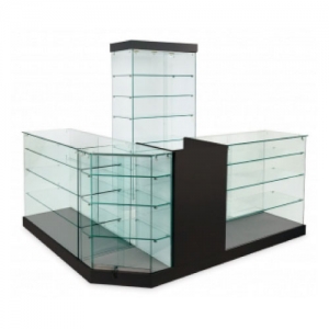 Glass Display Showcase Cabinet-Wholesale Cash Counter-Register Wrap Stand 