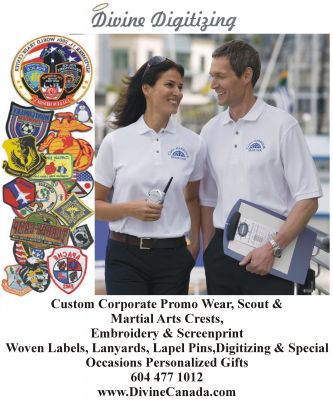 Custom Logo Wear, Embroidery, Screenprint, Badges, Digitizing