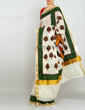 Online shopping for kerala kasavu cotton sarees by unnatisilks