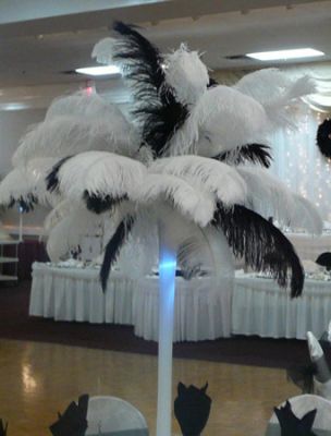 Ostrich Feather Centerpieces