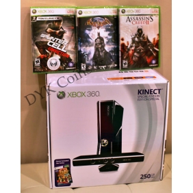 Xbox 360 Slim Console WiFi 250 GB Kinect System Bundle + 4 Games