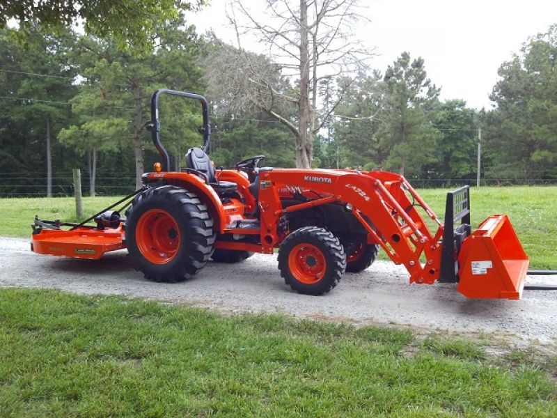 2011 Kubota L3940 4X4 Loader Bush Hog Forks