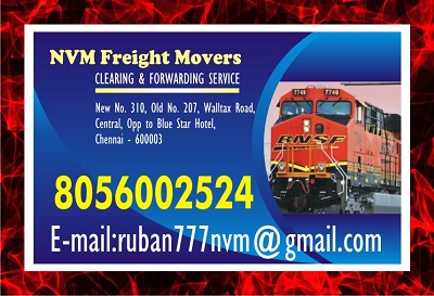 NVM Freight Movers Since 1979 | 8056002524 | Chennai Rly. Clearing Agency | 1127 | 