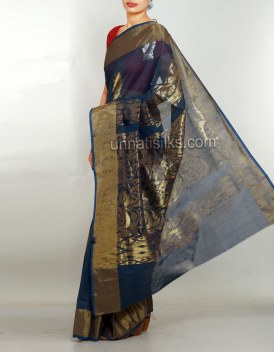 Online shopping for party blue color saris by unnatisilks