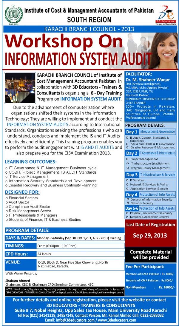  Workshop On information system audit - CISA workshop