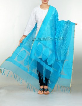 Online shopping for pure banarasi jute net dupatta by unnatisilks